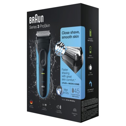 Rasoio Elettrico Braun Series 3 ProSkin 3010s Wet&Dry black/blu