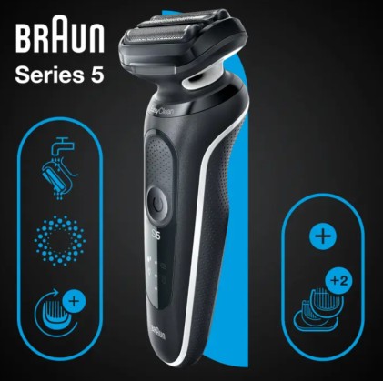 Rasoio Barba Braun 51-W1600S Serie 5 Easyclean White E Black