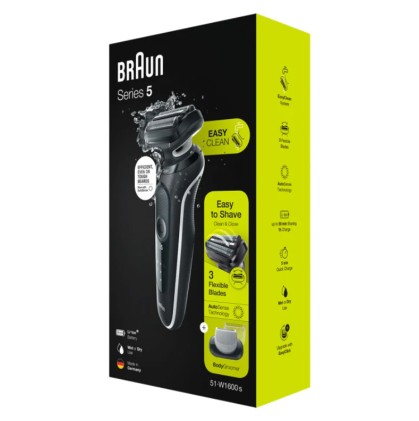 Rasoio Barba Braun 51-W1600S Serie 5 Easyclean White E Black