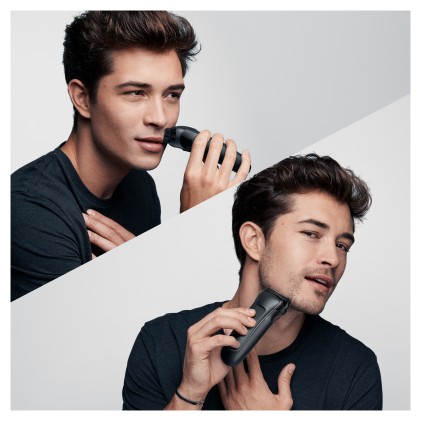 Rasoio Barba Braun 81607299 Serie 3 Proskin 3000S Grigio E Nero