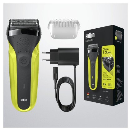 Rasoio Barba Braun 81702940 Serie 3 300S Verde Elettrico