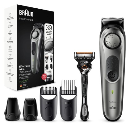 Regolabarba Braun Bt7320 Beardtrimmer 7 Autosense Argento Metallizzato