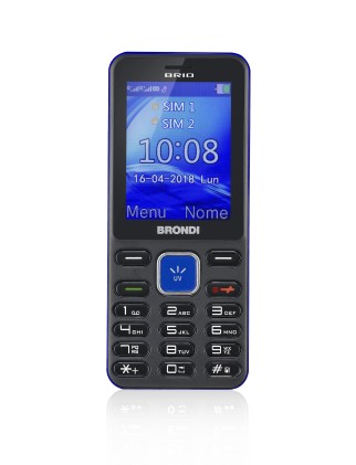 Cellulare Brondi Brio Bartype Blu 2,4" Colori Quad Band Bt Radio Fm