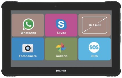 Brondi Amico Tablet 10.1 Lcd 1Gb+8Gb Dual Sim 5000Mah 2Mp Tasto Sos Videochiamate Tramite Whatsapp E Skype