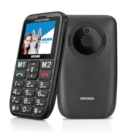 Brondi Cellulare Amico Stiloso Nero Con Cover Inclusa Nella Confezione