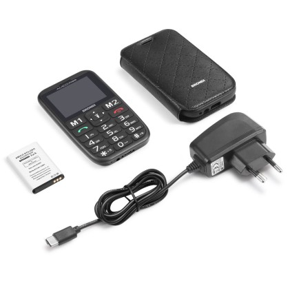 Brondi Cellulare Amico Stiloso Nero Con Cover Inclusa Nella Confezione