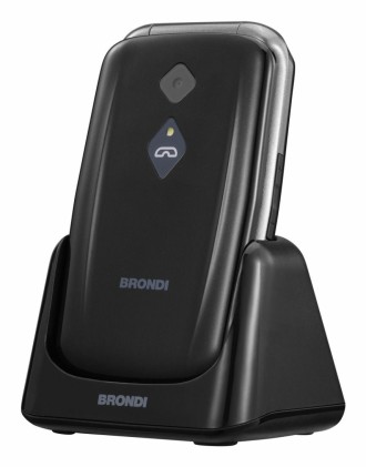 Brondi Cellulare Amico Sicuro Plus Nero Metal + Braccialetto Sos Incluso Nella Confezione