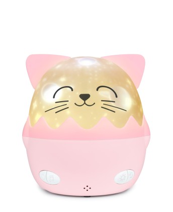 Bigben Kids Luz Nocturna Musical - Proyector 360&deg; - 13 Proyecciones - 8 Melodias - Control Remoto - Inalambrica y Recargable - Color Rosa