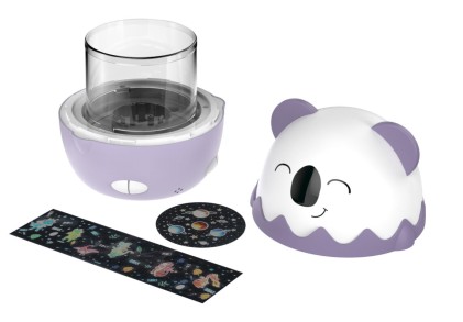 Bigben Kids Luz Nocturna Musical - Proyector 360&deg; - 13 Proyecciones - 8 Melodias - Control Remoto - Inalambrica y Recargable - Color Morado