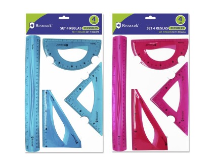 Bismark 325010 set di righelli 4 pz Cloruro di polivinile (PVC)