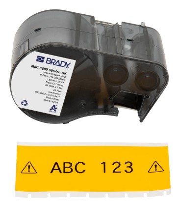 Brady M5C-1500-595-YL-BK etichetta per stampante Nero, Giallo Etichetta per stampante autoadesiva