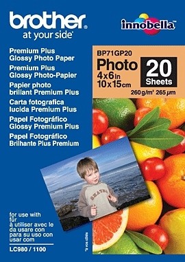BROTHER BP71GP20 photo paper A6 20BL 190g/qm for MFC-6490CW DCP-375CW 6890CDW