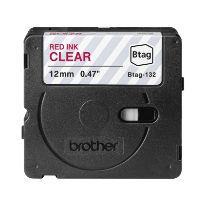 ORIGINALE Brother Nastro rosso su trasparente Btag-132 Btag-132
