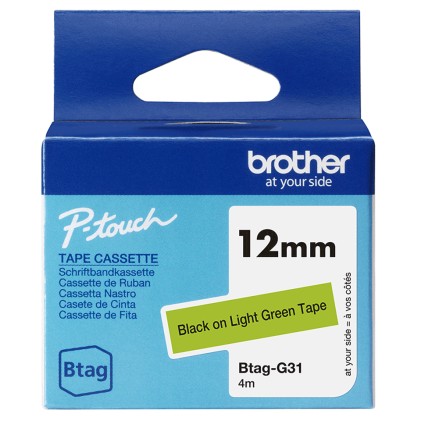ORIGINALE Brother Nastro Nero su verde Btag-G31 Btag-G31
