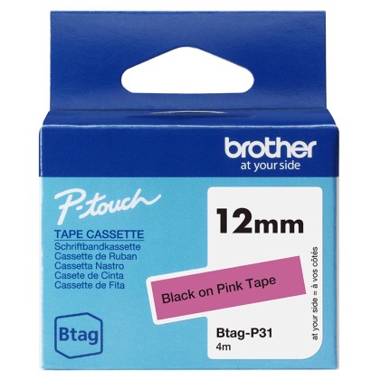 ORIGINALE Brother Nastro Nero su rosa Btag-P31 Btag-P31