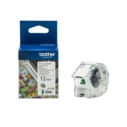 ORIGINALE Brother Etichette Violetto / Bianco CZ-1001 9 mm Rotolo di etichette colorate 9 mm x 5 m, autoadesive