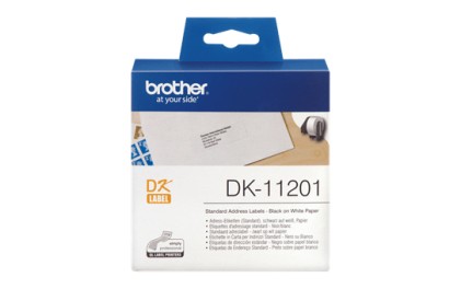 ORIGINALE Brother Etichette Nero su bianco DK-11201 etichette in carta per indirizzi, 29x90 mm bianco 400 et./ruolo