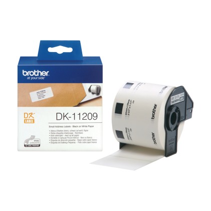 ORIGINALE Brother Etichette Nero su bianco DK-11209 etichette in carta per indirizzi, 29x62 mm bianco 800 et./ruolo