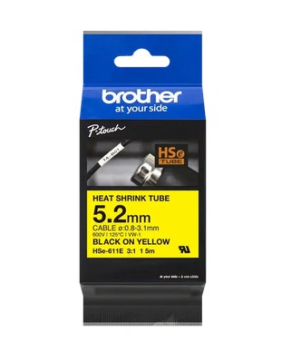 ORIGINALE Brother Nastro Nero su giallo HSe-611E