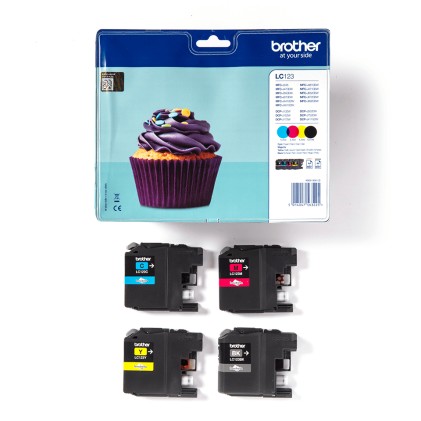 ORIGINALE Brother Multipack nero LC-123 LC123BKBP2DR 2 cartucce d'inchiostro LC123BK