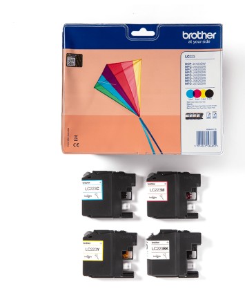ORIGINALE Brother Multipack nero / ciano / magenta / giallo LC-223 LC223VALBPDR 4 cartucce d'inchiostro: 1x nero, ciano, magenta, giallo