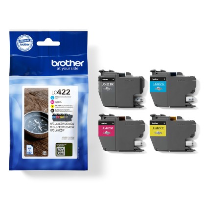 ORIGINALE Brother Multipack nero / ciano / magenta / giallo LC-422 LC422VAL 2200 pagine