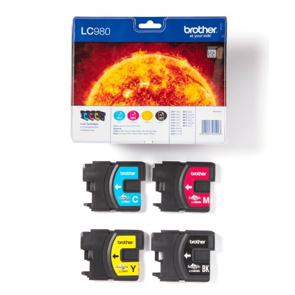 ORIGINALE Brother Multipack nero / ciano / magenta / giallo LC-980 LC980VALBPDR LC-980 BK/C/M/Y