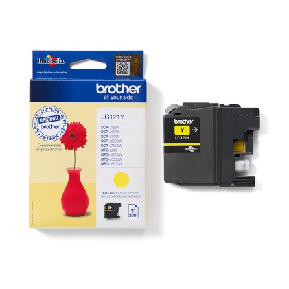 ORIGINALE Brother Cartuccia d'inchiostro giallo LC121Y LC-121 300 pagine 3,9ml