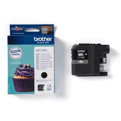 ORIGINALE Brother Cartuccia d'inchiostro nero LC123BK LC-123 600 pagine