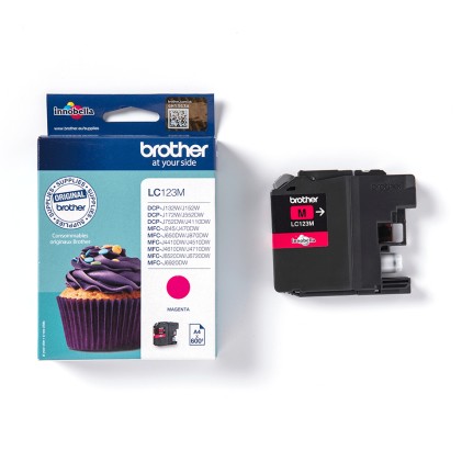 ORIGINALE Brother Cartuccia d'inchiostro magenta LC123M LC-123 600 pagine