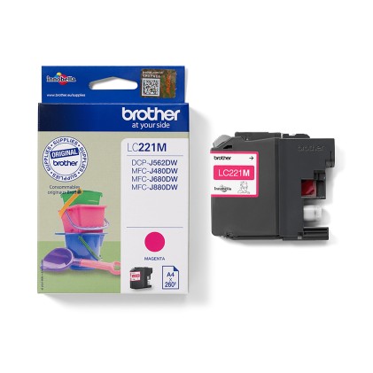 ORIGINALE Brother Cartuccia d'inchiostro magenta LC221M LC-221 260 pagine 3,9ml