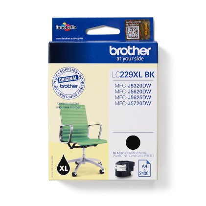 ORIGINALE Brother Cartuccia d'inchiostro nero LC229XLBK LC-229XL 2400 pagine