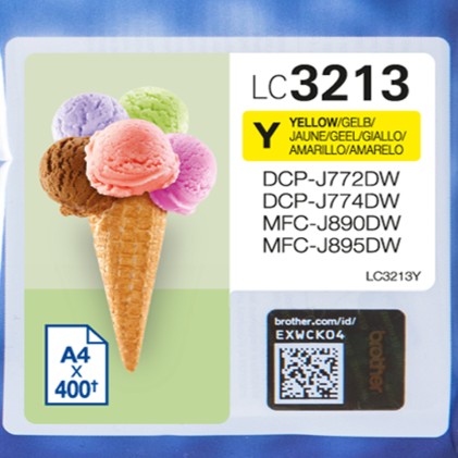 ORIGINALE Brother Cartuccia d&#39;inchiostro giallo LC3213Y LC-3213 400 pagine