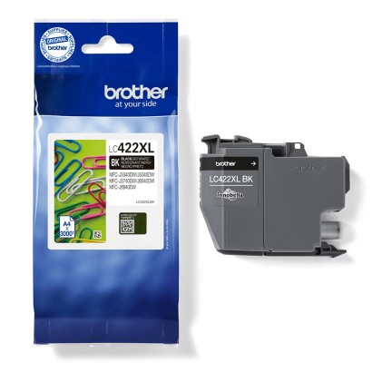ORIGINALE Brother Cartuccia d&#39;inchiostro nero LC422XLBK LC-422XLBK 3000 pagine