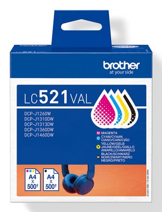 ORIGINALE Brother Multipack nero / ciano / magenta / giallo LC521VAL LC521VAL 2000 pagine