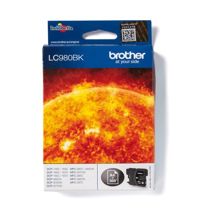 ORIGINALE Brother Cartuccia d&#39;inchiostro nero LC980BK LC-980 300 pagine