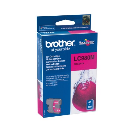 ORIGINALE Brother Cartuccia d&#39;inchiostro magenta LC980M LC-980 260 pagine