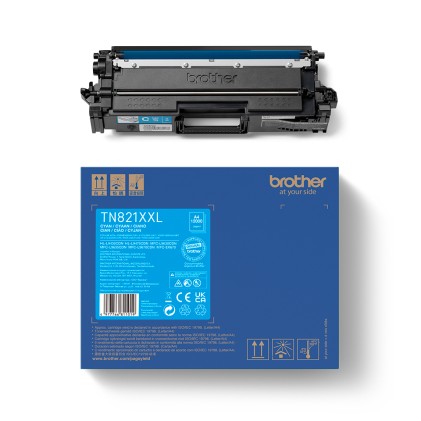 ORIGINALE Brother toner ciano TN-821XXLC 821XXL 12000 pagine