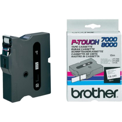 BROTHER P-Touch TX-241 black on white 18mm