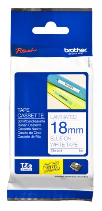 Brother TZE-243 nastro per etichettatrice Blu su bianco