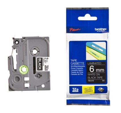 Brother Nastro Laminato Da 6 Mm (8 M) Bianco/Nero