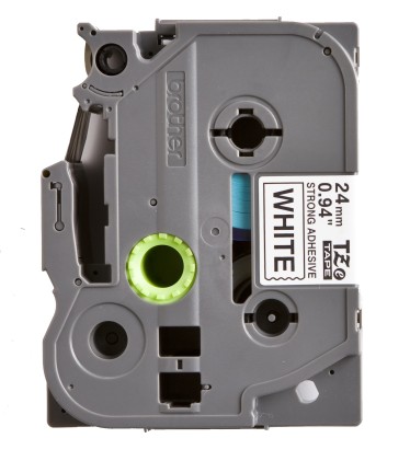 Brother Nastro Laminato Da 24Mm (8M) Nero Su Bianco Adesivo Forte