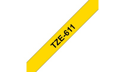 ORIGINALE Brother Nastro Nero su giallo TZe-611 TZ-611 6 mm x 8 m, laminato