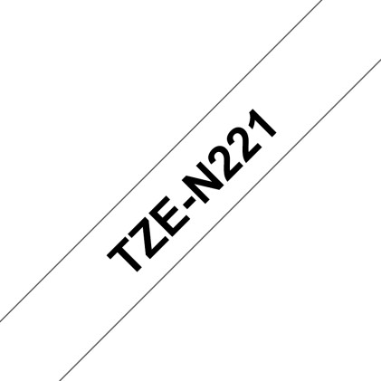 ORIGINALE Brother Nastro Nero su bianco TZe-N221 Nastro per etichettatura nero su bianco Brother TZe-N221 &ndash; 9 mm di larghezza