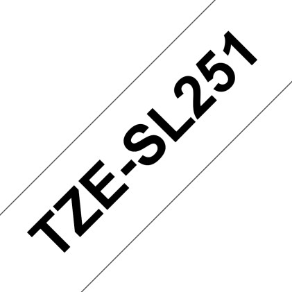 ORIGINALE Brother Nastro Nero su bianco TZe-SL251 Nastro per etichette nero su bianco con pellicola aggiuntiva laminata Brother TZe-SL251 - 24 mm di larghezza