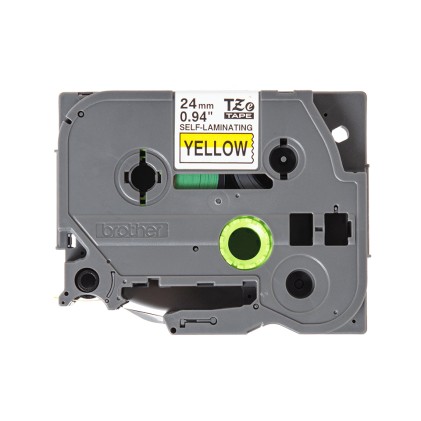 ORIGINALE Brother Nastro Nero su giallo TZe-SL651 Nastro per etichette nero su giallo con pellicola aggiuntiva laminata Brother TZe-SL651 &ndash; 24 mm di larghezza