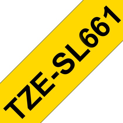 ORIGINALE Brother Nastro Nero su giallo TZe-SL661 Brother TZe-SL661 Nastro per etichette nero su giallo con pellicola aggiuntiva laminata &ndash; 36 mm di larghezza