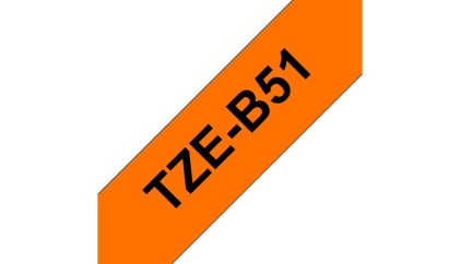 Brother TZe-B51 nastro per etichettatrice Nero su arancione fluorescente