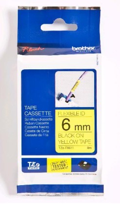 Brother TZe-FX611 nastro per etichettatrice Nero su giallo