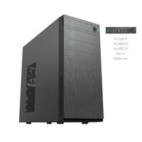 CHIEFTEC ATX tower SPCC 0.6mm without PSU. with 1xUSB type-C 480Mbit/s 2xUSB 3.0 2xUSB 2.0 Mic-in Audio-out bays